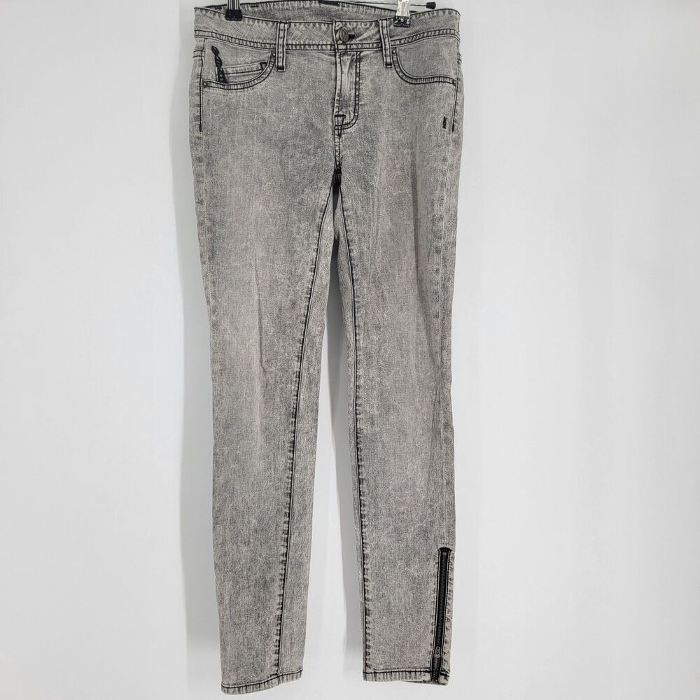 Genetic Denim The James Jeans 27 Gray Acid Wash Skinny Ankle Zip Low Rise Y2K